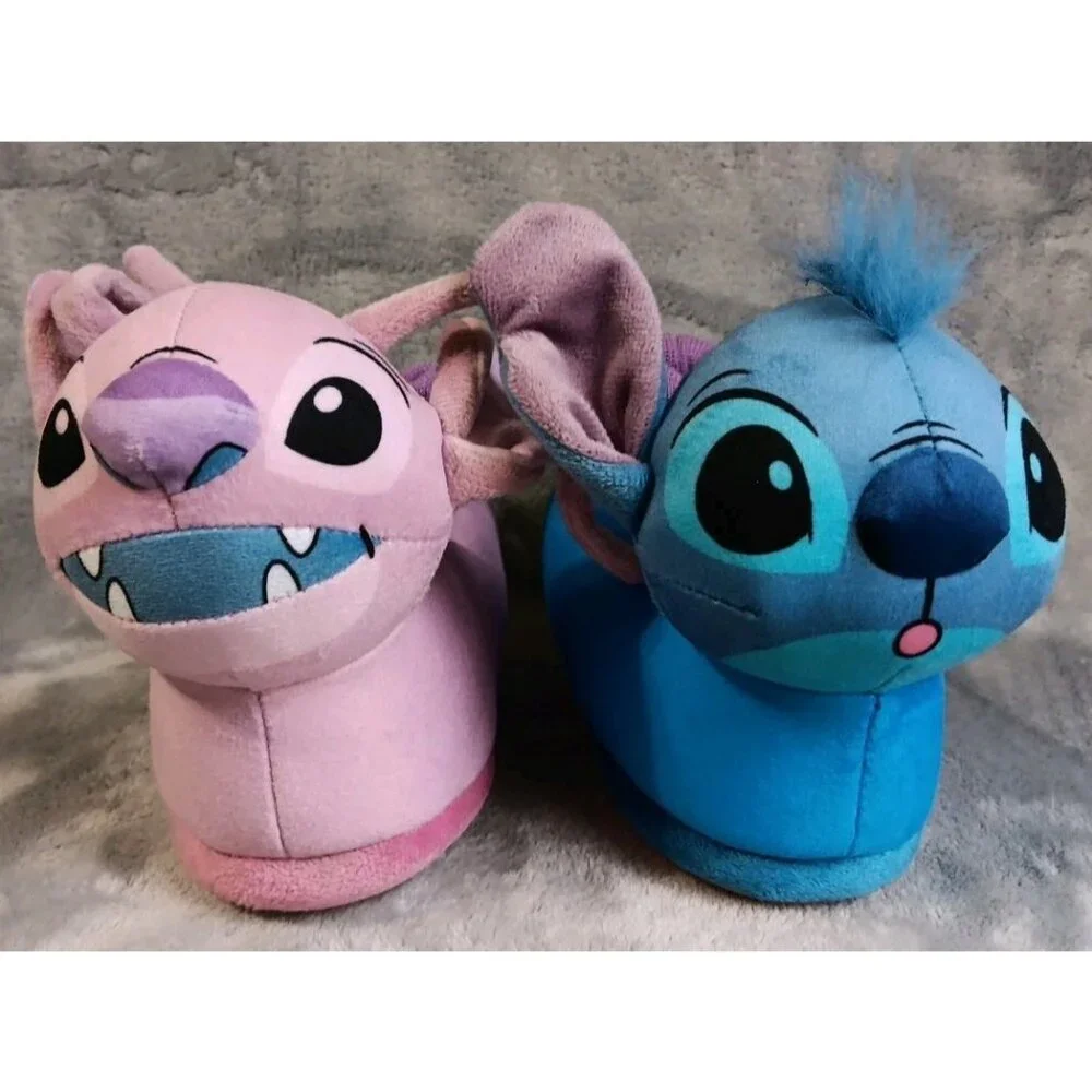 Disney Lilo And Stitch Angel Slippers Size 7-8 Children's Plush‎